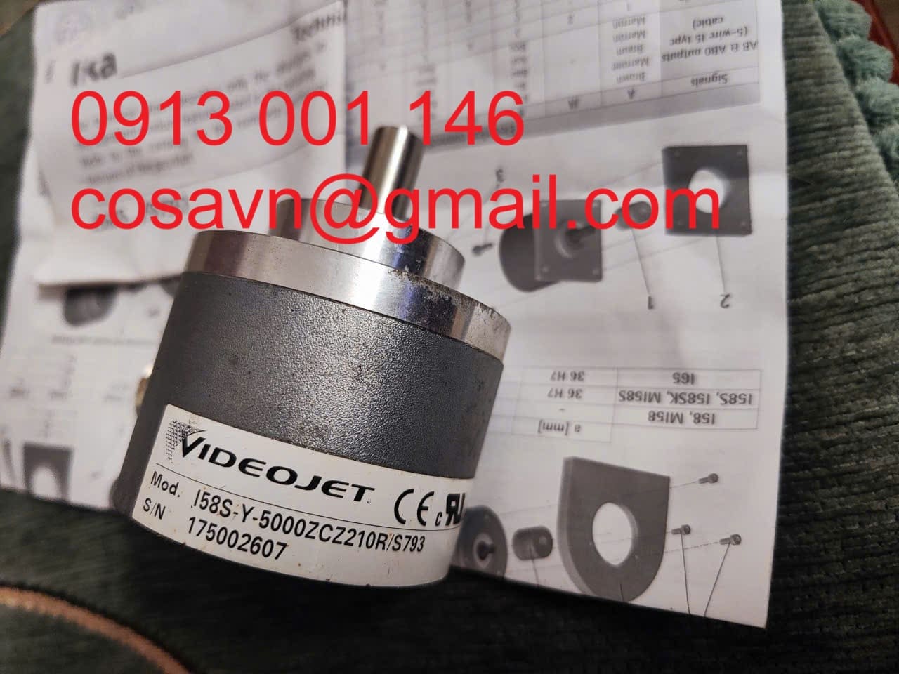 Bộ mã hóa quay gia tăng dòng Videojet I58S I58S-Y-5000ZCZZ210R/S793